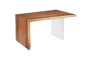 Phillips Collection Waterfall Desk: Modern Organic Design with Reclaimed Wood and Sculptural Support for Your Workspace Natural, Acrylic Leg TH102743
