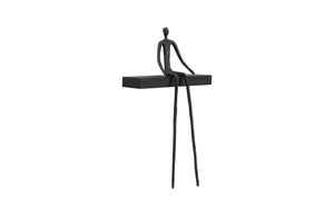 Phillips Collection Moveable Sitting Man Sculpture on Short Shelf – Abstract Metal Design for Modern Home Decor TH103472