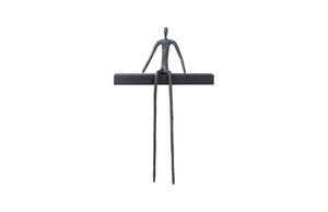 Phillips Collection Moveable Sitting Man Sculpture on Short Shelf – Abstract Metal Design for Modern Home Decor TH103472