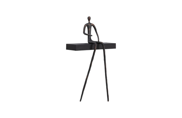 Phillips Collection Moveable Man Wall Decor - Abstract Seated Figure on Black Shelf for Modern Artistic Display B TH103473