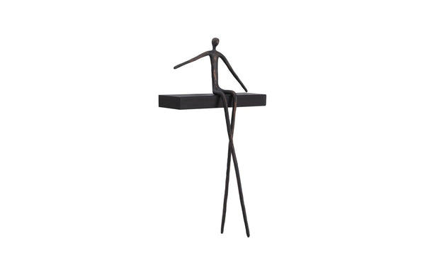 Phillips Collection Moveable Man Wall Decor - Abstract Seated Figure on Black Shelf for Modern Artistic Display C TH103474