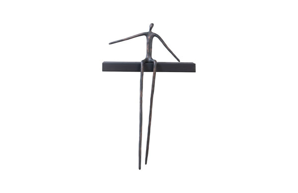 Phillips Collection Moveable Man Wall Decor - Abstract Seated Figure on Black Shelf for Modern Artistic Display C TH103474