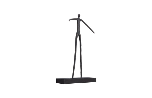 Phillips Collection Moveable Sculptural Shelf with Abstract Standing Man - Modern Metal & Wood Accent for Walls TH103475