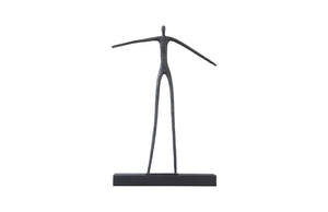 Phillips Collection Moveable Sculptural Shelf with Abstract Standing Man - Modern Metal & Wood Accent for Walls TH103475