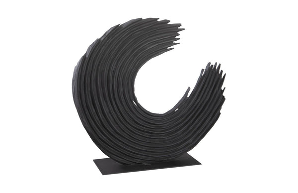Phillips Collection Swoop Tabletop Sculpture - Elegant Black Wood Art Piece for Modern Home Décor and Accents Large TH103476