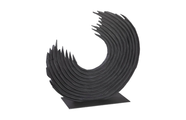 Phillips Collection Swoop Tabletop Sculpture - Elegant Black Wood Art Piece for Modern Home Décor and Accents Small TH103477