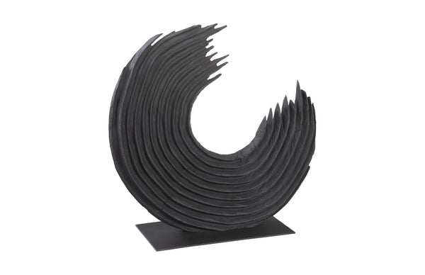 Phillips Collection Swoop Tabletop Sculpture - Elegant Black Wood Art Piece for Modern Home Décor and Accents Small TH103477