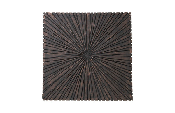 Phillips Collection Chainsaw Square Coffee Table - Distressed Wood With Industrial Black Iron Base, Modern Chic Design Black Wood ,Chamcha Wood Th103559