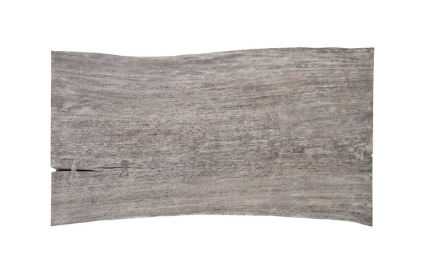 Phillips Collection Waterfall Desk: Modern Organic Design with Reclaimed Wood and Sculptural Support for Your Workspace Gray Stone, Satin Black Overlap Leg TH103659