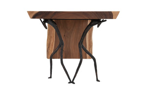 Phillips Collection Atlas Desk - Natural Reclaimed Wood With Waterfall Legs For A Modern Organic Home Office Experience Black,Brown Wood ,Chamcha Wood Th103927