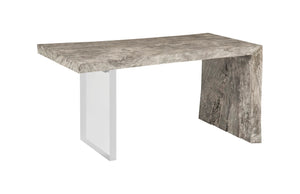 Phillips Collection Waterfall Desk: Modern Organic Design with Reclaimed Wood and Sculptural Support for Your Workspace Gray Stone, Acrylic Leg TH105206