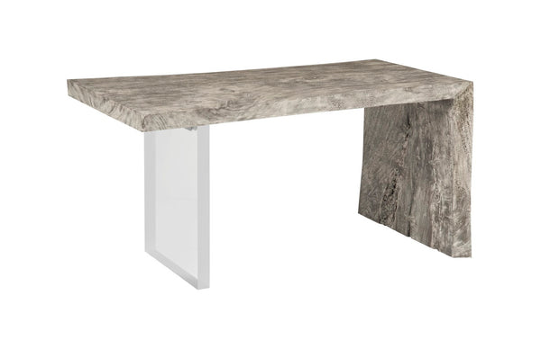 Phillips Collection Waterfall Desk: Modern Organic Design with Reclaimed Wood and Sculptural Support for Your Workspace Gray Stone, Acrylic Leg TH105206