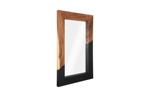 Phillips Collection Geometry Large Wood Mirror - Modern Organic Design With Textured Woodgrain For Stylish Spaces Brown,Black Wood ,Chamcha Wood Th105234