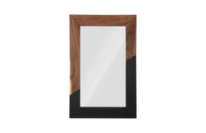 Phillips Collection Geometry Large Wood Mirror - Modern Organic Design With Textured Woodgrain For Stylish Spaces Brown,Black Wood ,Chamcha Wood Th105234