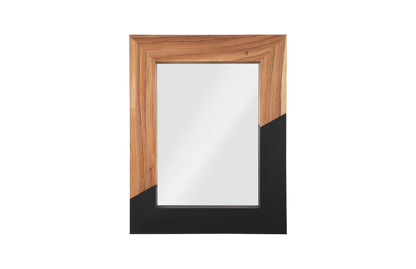 Phillips Collection Geometry Large Wood Mirror - Modern Organic Design With Textured Woodgrain For Stylish Spaces Black,Brown Wood ,Chamcha Wood Th105235