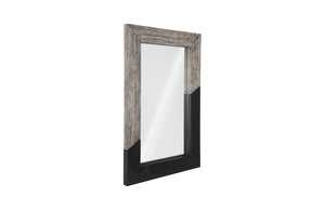 Phillips Collection Geometry Large Wood Mirror - Modern Organic Design With Textured Woodgrain For Stylish Spaces Gray,Black Wood ,Chamcha Wood Th105236