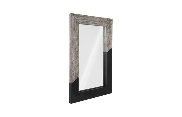 Phillips Collection Geometry Large Wood Mirror - Modern Organic Design With Textured Woodgrain For Stylish Spaces Gray,Black Wood ,Chamcha Wood Th105236