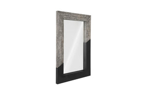 Phillips Collection Geometry Chamcha Wood Wall Mirror with Two Tone Angular Frame for Bold Room Styling 39 x 2 x 60 TH105236