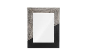 Phillips Collection Geometry Large Wood Mirror - Modern Organic Design With Textured Woodgrain For Stylish Spaces Gray,Black Wood ,Chamcha Wood Th105237