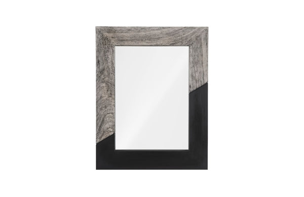 Phillips Collection Geometry Large Wood Mirror - Modern Organic Design With Textured Woodgrain For Stylish Spaces Gray,Black Wood ,Chamcha Wood Th105237