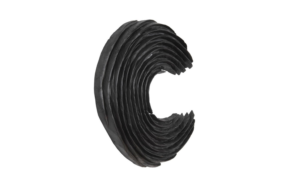 Phillips Collection Swoop Wall Art Sculpture - Modern Organic Black Wood Design, Small Asymmetrical Curved Accent Piece Black Wood Th105374