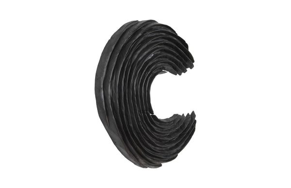 Phillips Collection Swoop Wall Art Sculpture - Modern Organic Black Wood Design, Small Asymmetrical Curved Accent Piece Black Wood Th105374