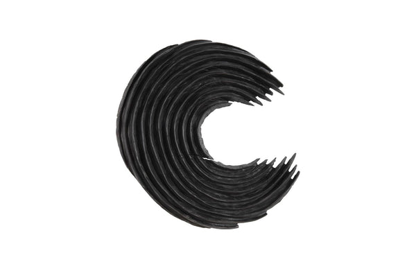 Phillips Collection Swoop Wall Art Sculpture - Modern Organic Black Wood Design, Small Asymmetrical Curved Accent Piece Black Wood Th105374