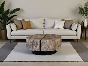 Phillips Collection Clover Coffee Table - Modern Organic Design with Striking Visual Texture for Stylish Living Spaces Gray Stone TH105521