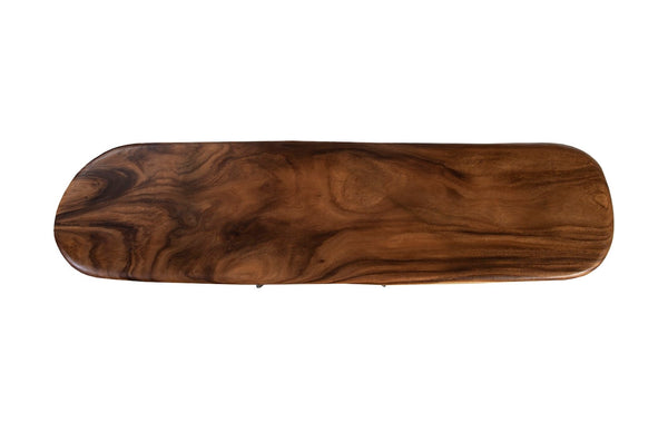 Phillips Collection Atlas Console Table - Stunning Natural Finish With Unique Metal Support For Timeless Elegance Brown,Black Wood ,Chamcha Wood Th106036