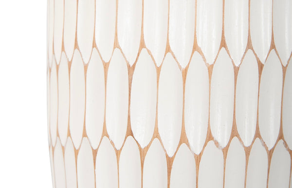 Phillips Collection Lacuna Vase - Hand-carved Mango Wood Sculpture With Unique Texture For Elegant Home Décor Display White,Off White Wood ,Mango Th107096