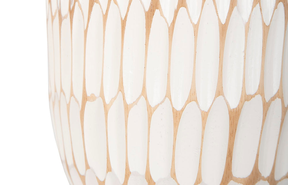 Phillips Collection Lacuna Vase – Hand-Carved Mango Wood Sculpture with Modern Minimalist Design for Elegant Decor Medium TH107097