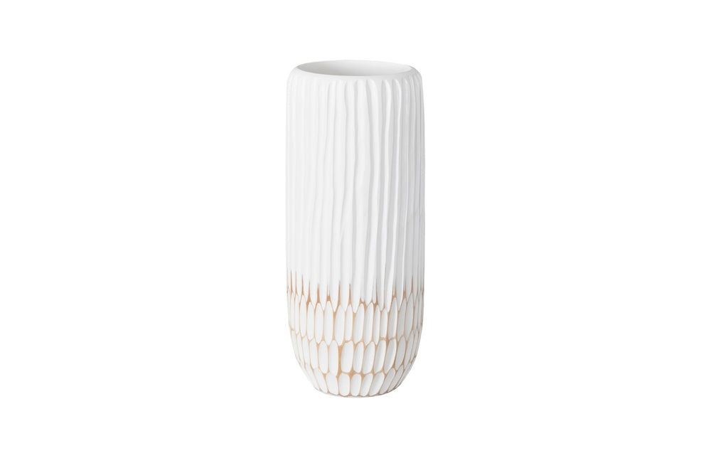 Phillips Collection Lacuna Vase – Hand-Carved Mango Wood Sculpture with Modern Minimalist Design for Elegant Decor Medium TH107097