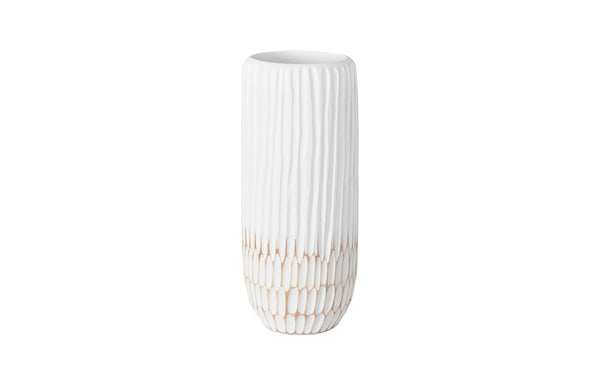 Phillips Collection Lacuna Vase - Hand-carved Mango Wood Sculpture With Unique Texture For Elegant Home Décor Display White,Off White Wood ,Mango Th107097
