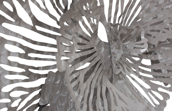 Phillips Collection Flower Wall Art - Intricate Floral Design For Stunning Home Décor, Perfect For Any Space Gray Metal Th107119