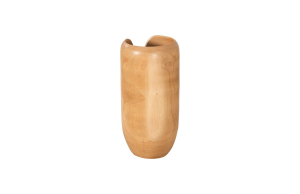 Phillips Collection Interval Wood Vase - Hand-carved Mango Design With Chic Black Finish For Modern Home Decor Accent Brown Wood ,Mango Th107159