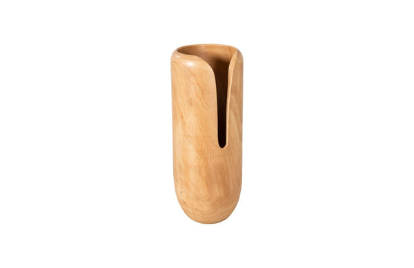 Phillips Collection Interval Wood Vase - Hand-carved Mango Design With Chic Black Finish For Modern Home Decor Accent Brown Wood ,Mango Th107160