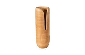 Phillips Collection Interval Wood Vase - Hand-carved Mango Design With Chic Black Finish For Modern Home Decor Accent Brown Wood ,Mango Th107161