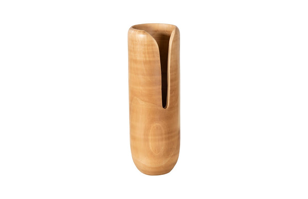 Phillips Collection Interval Wood Vase - Hand-carved Mango Design With Chic Black Finish For Modern Home Decor Accent Brown Wood ,Mango Th107161