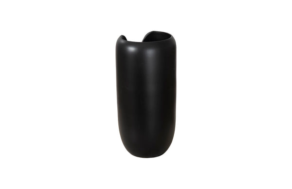 Phillips Collection Interval Wood Vase - Hand-carved Mango Design With Chic Black Finish For Modern Home Decor Accent Black Wood ,Mango Th107162
