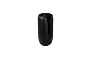 Phillips Collection Interval Wood Vase - Hand-carved Mango Design With Chic Black Finish For Modern Home Decor Accent Black Wood ,Mango Th107162