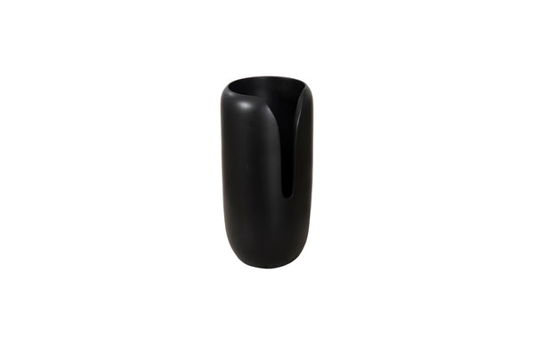 Phillips Collection Interval Wood Vase - Hand-carved Mango Design With Chic Black Finish For Modern Home Decor Accent Black Wood ,Mango Th107162