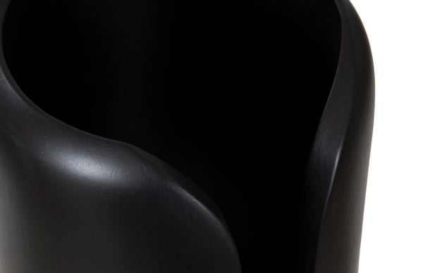 Phillips Collection Interval Wood Vase - Hand-carved Mango Design With Chic Black Finish For Modern Home Decor Accent Black Wood ,Mango Th107163