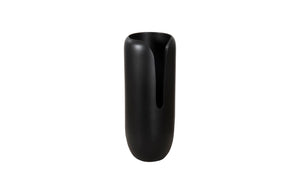 Phillips Collection Interval Wood Vase - Hand-carved Mango Design With Chic Black Finish For Modern Home Decor Accent Black Wood ,Mango Th107163