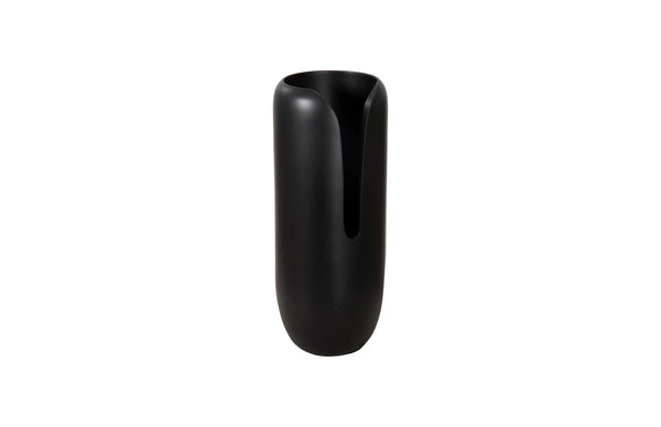 Phillips Collection Interval Wood Vase - Hand-carved Mango Design With Chic Black Finish For Modern Home Decor Accent Black Wood ,Mango Th107163