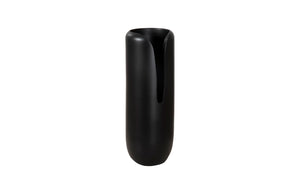 Phillips Collection Interval Wood Vase - Hand-carved Mango Design With Chic Black Finish For Modern Home Decor Accent Black Wood ,Mango Th107164