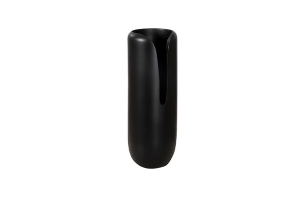 Phillips Collection Interval Wood Vase - Hand-carved Mango Design With Chic Black Finish For Modern Home Decor Accent Black Wood ,Mango Th107164