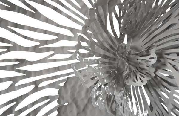 Phillips Collection Flower Wall Art - Intricate Floral Design For Stunning Home Décor, Perfect For Any Space Gray Metal Th108321