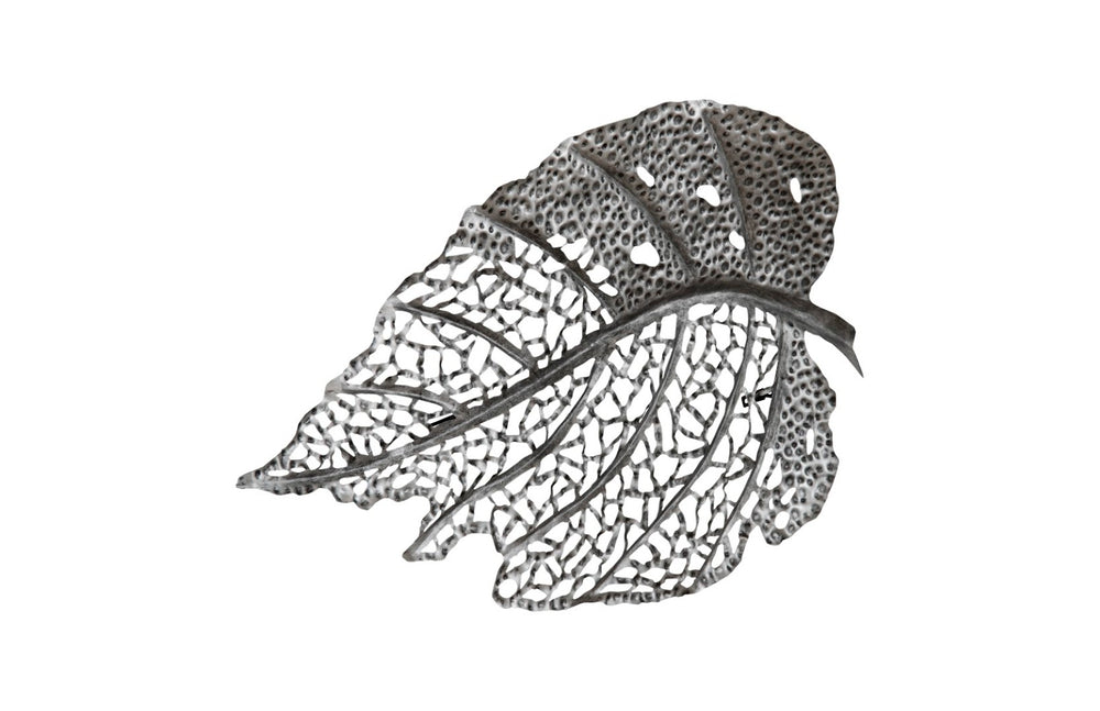 Phillips Collection Birch Leaf Wall Art - Elegant Satin Silver Metal Decor for Modern Spaces, 40" x 25" Statement Piece TH108525