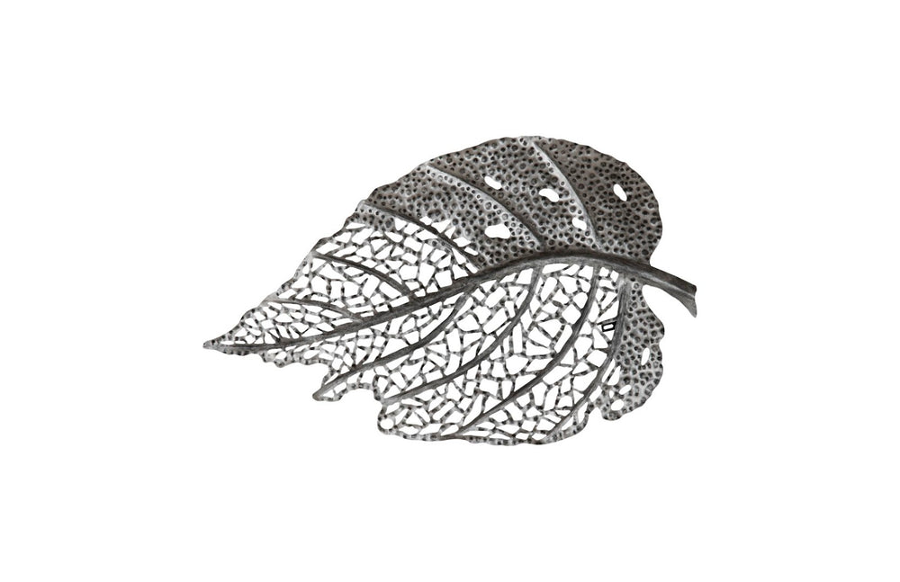 Phillips Collection Birch Leaf Wall Art - Elegant Satin Silver Metal Decor for Modern Spaces, 40" x 25" Statement Piece TH108525