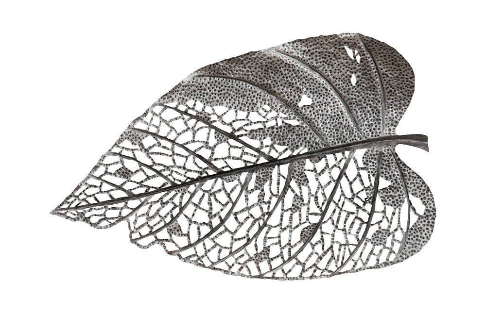 Phillips Collection Birch Leaf Wall Art – Extra-Large Satin Silver Metal Décor for Modern Living Spaces, 67x40 Inches TH108527
